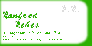 manfred mehes business card